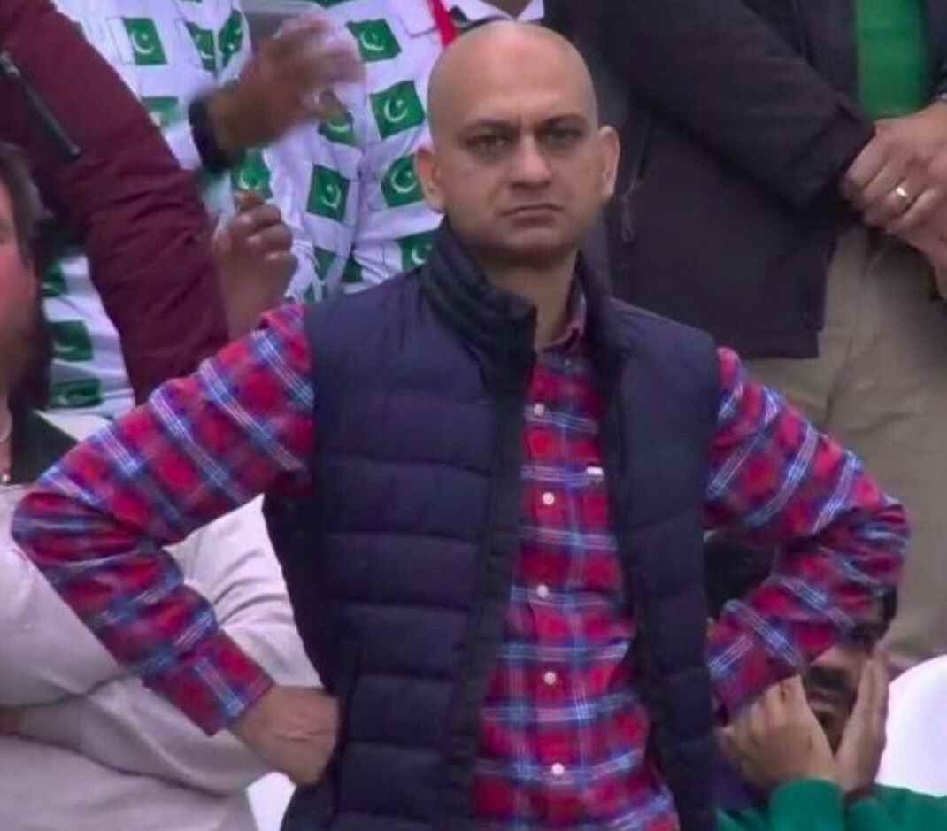 disappointed viral bald cricket guy meme template
