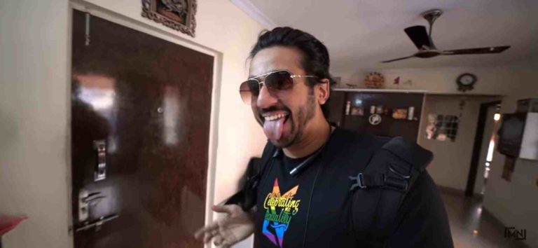 mumbiker nikhil with his tongue out meme template