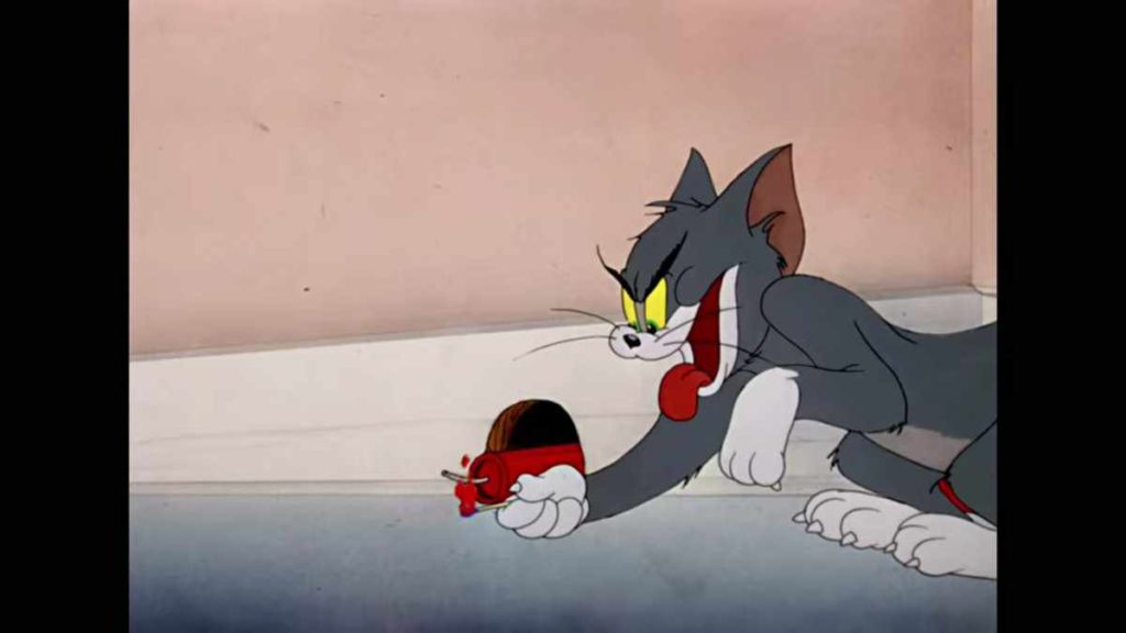 tom placing a bomb outside jerry house meme template