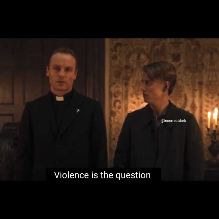 violence is the question dark meme template