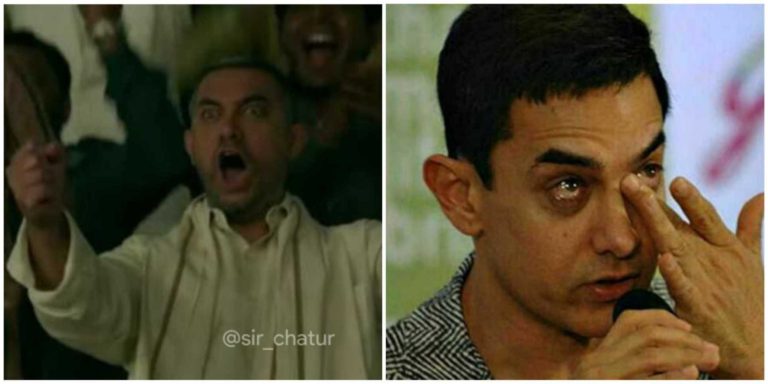 Aamir khan screaming vs crying meme template