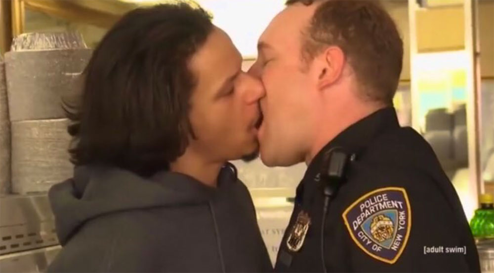 Eric Andre Kissing Police Officer
