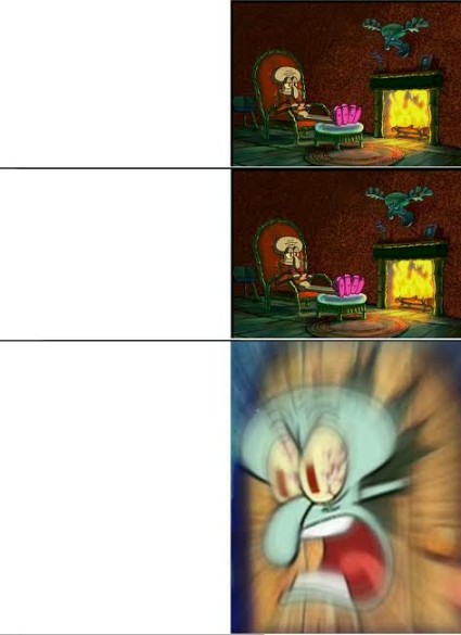 squidward fire in the house meme template