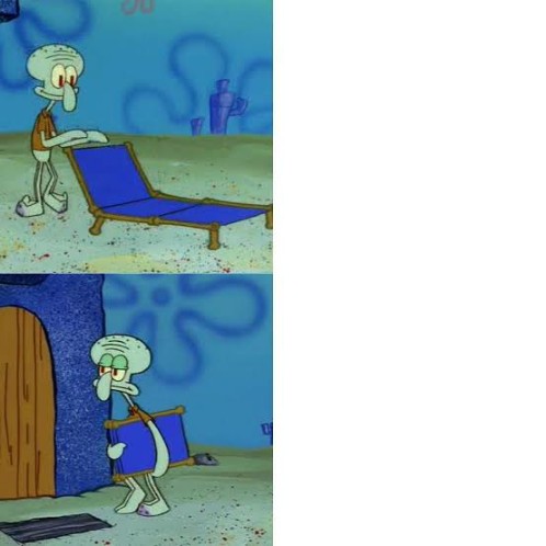 squidward folding chair meme template