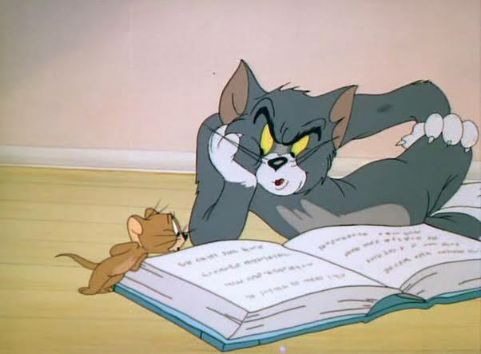 Tom and Jerry reading book