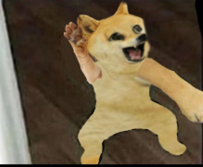 naughty doge dancing meme template