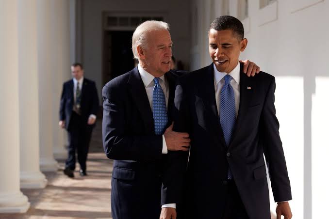 Joe Biden and Obama walking meme template