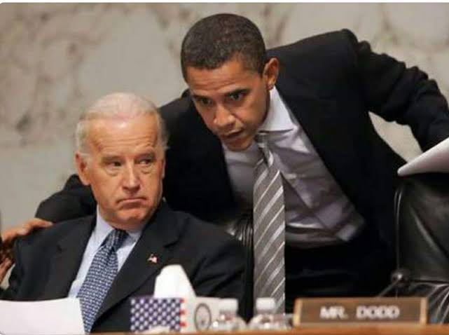 Obama whispering Joe biden meme template
