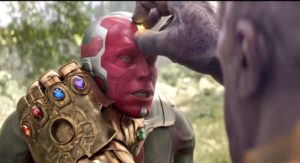 Thanos removing stone from vision marvel meme