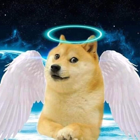 angel doge meme template