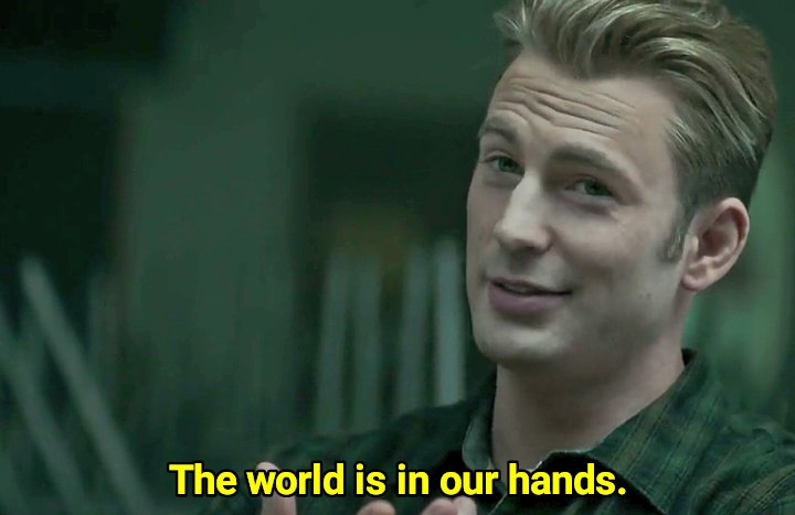 the world is in our hands avenger meme template