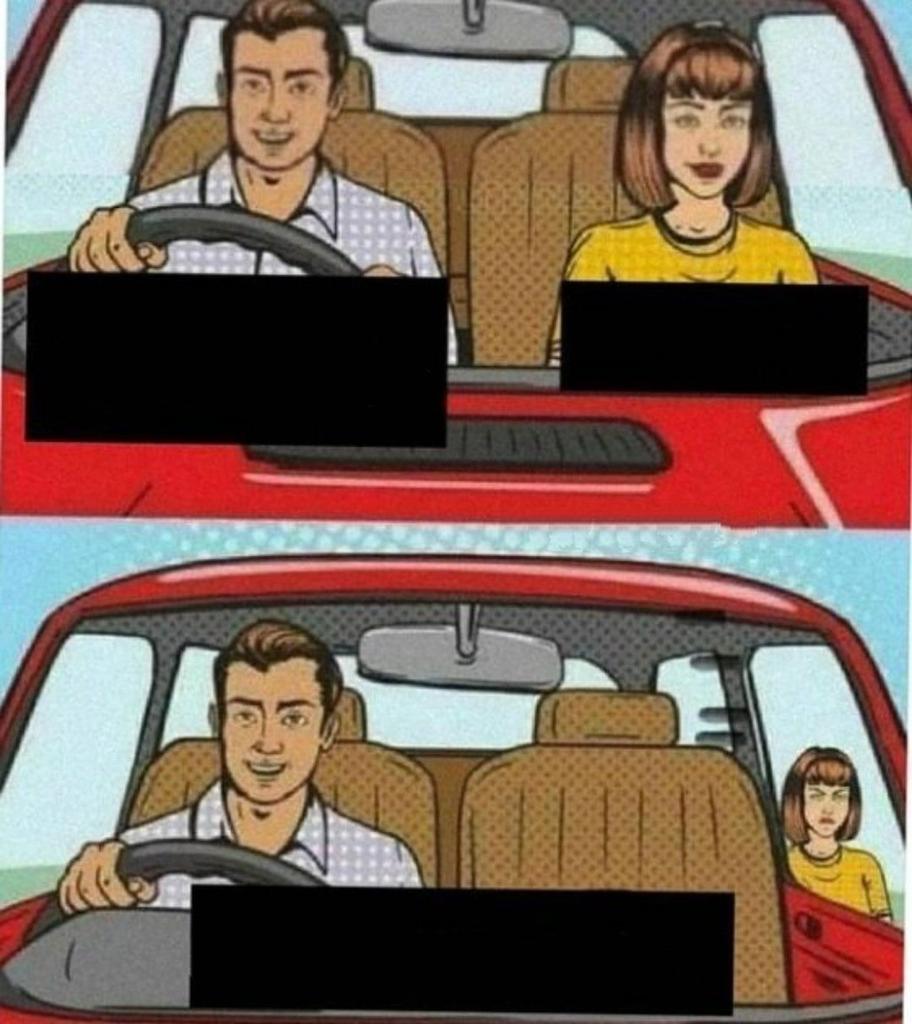 couple in car meme template